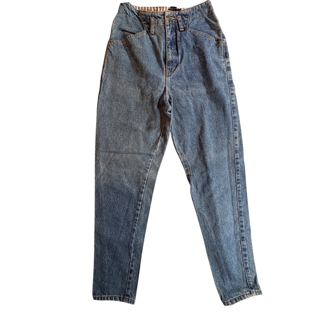 Gap Mom Jeans Womens 3/4 Medium Wash High Rise Tapered Leg Vintage 100% Cotton